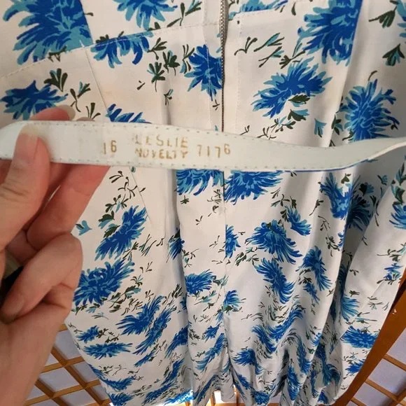 Kitsch Delish Blue Floral Vintage Dress - Picture 5 of 16